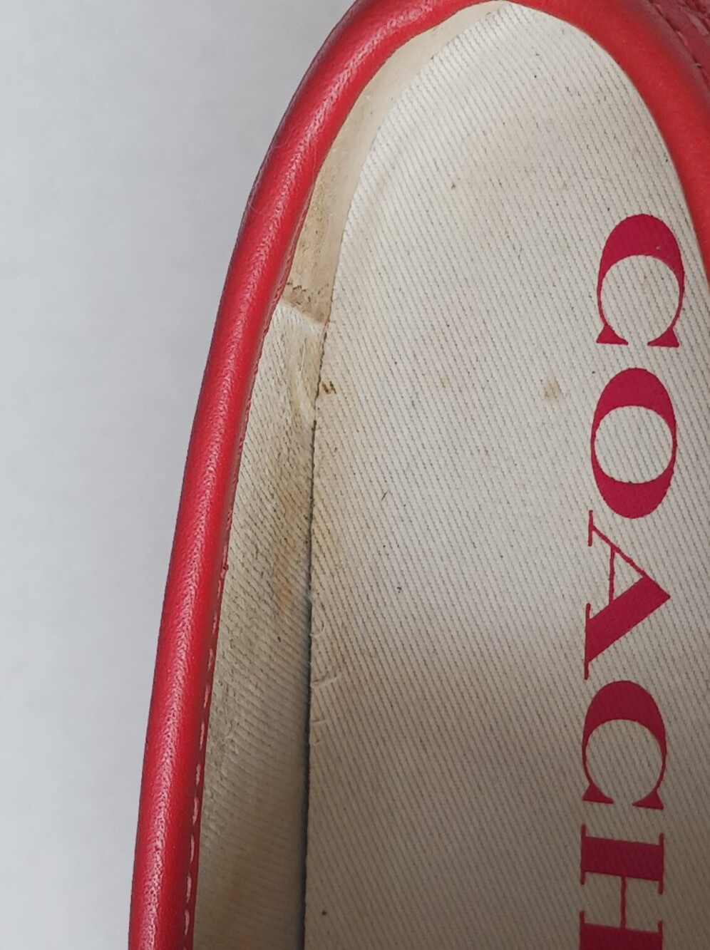 Coach FG2118 Red Leather Slip-On Comfort Shoes Sneaker Women's Size 7B EU37.5 - Picture 16 of 16